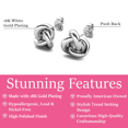 thumbnail image 3 of Cate & Chloe Ashley 18k White Gold Plated Knot Stud Earrings, Gift for Women, 3 of 9