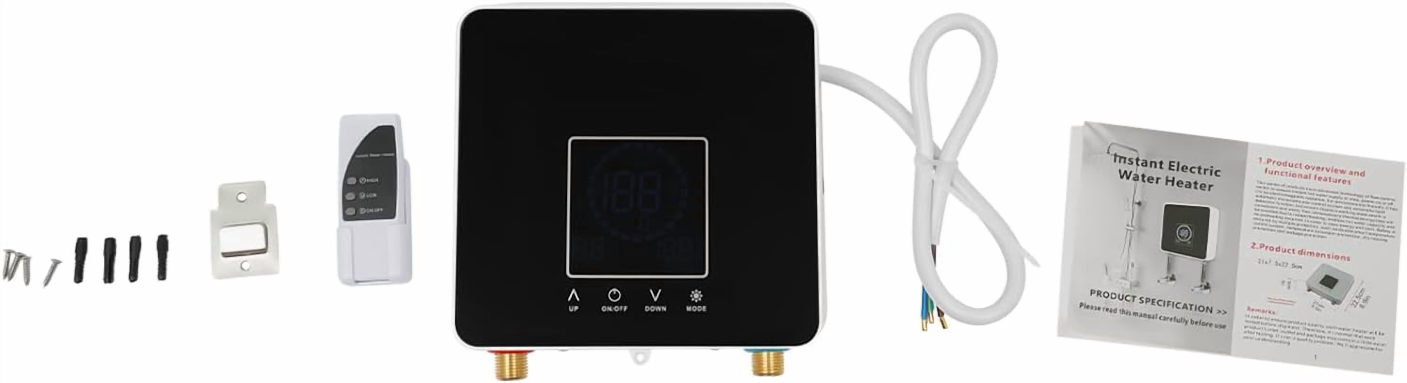 5500W 110V Instant Electric Tankless Water Heater, Wall Mounted Electric Instant Hot Water Heater, 2 Modes, Touch & Remote Control, IPX4 Waterproof & Anti-dry Burn Protection, 30-55℃/86-131°F (Black)