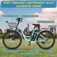 thumbnail image 5 of Lilypelle Electric Bike for Unisex Adults,24/26" 7-Speed Step Thru Electric Bicycle ,36V,20MPH, 5 of 11