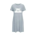 thumbnail image 4 of Night Clothes for Women Sleep Shirts for Women Pajamas Women's Oversized Short Nightgown Fashion Chest Print Short Sleeve Nightdress, 4 of 5