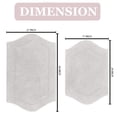 thumbnail image 3 of Home Weavers Waterford Collection 100% Cotton Non-Slip Bathroom Rug Set Machine Washable Bathroom Rug-17"x24", Bath Rug- 21"x34", Light Gray Color 2 Piece Bath Rug set, 3 of 8