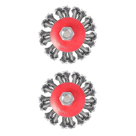 

2PCS 4 Inch Steel Wire Wheel Brush Wire Wheel Rust Grinding Wheel(Red)