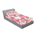 thumbnail image 2 of Ambesonne Floral Fitted Sheet & Pillow Sham Set, Bloom Bouquet Romance, Twin, Pink Grey, 2 of 2