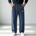 thumbnail image 4 of MYAOYI Mens Comfort Fit Jeans Drawstring Loose Denim Trousers, 4 of 6