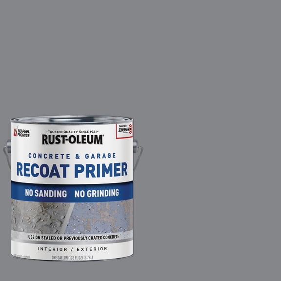 Rust-Oleum 338806-2PK Concrete & Garage Floor Recoat Primer, Gallon, Gray, 2 Pack