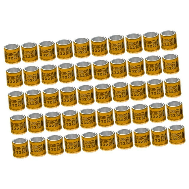 50 anillos de aluminio para patas de paloma 2023, bandas de 8 mm para patas de paloma para gallos, gallinas, Naranja