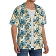 thumbnail image 2 of Sikiie Vintage Blue Flowers Men's Cuban Shirt, Hawaiian Shirts, Business Casual Button Down Shirts, Short Sleeve Shirt-X-Large, 2 of 5