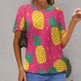 thumbnail image 6 of Lunarable Pineapple T Shirts Basic T-Shirt Short Sleeve Ladies Tee Shirt Summer Graphic Clothing, 6 of 6
