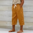 thumbnail image 2 of WERYOUNG Girl's Pants Solid Color Elastic Waist Kids Casual Wear Loose Fit Straight Leg Trousers With Side Snap Button Holiday Vacation Cozy Breathable Children Pant, 2 of 5