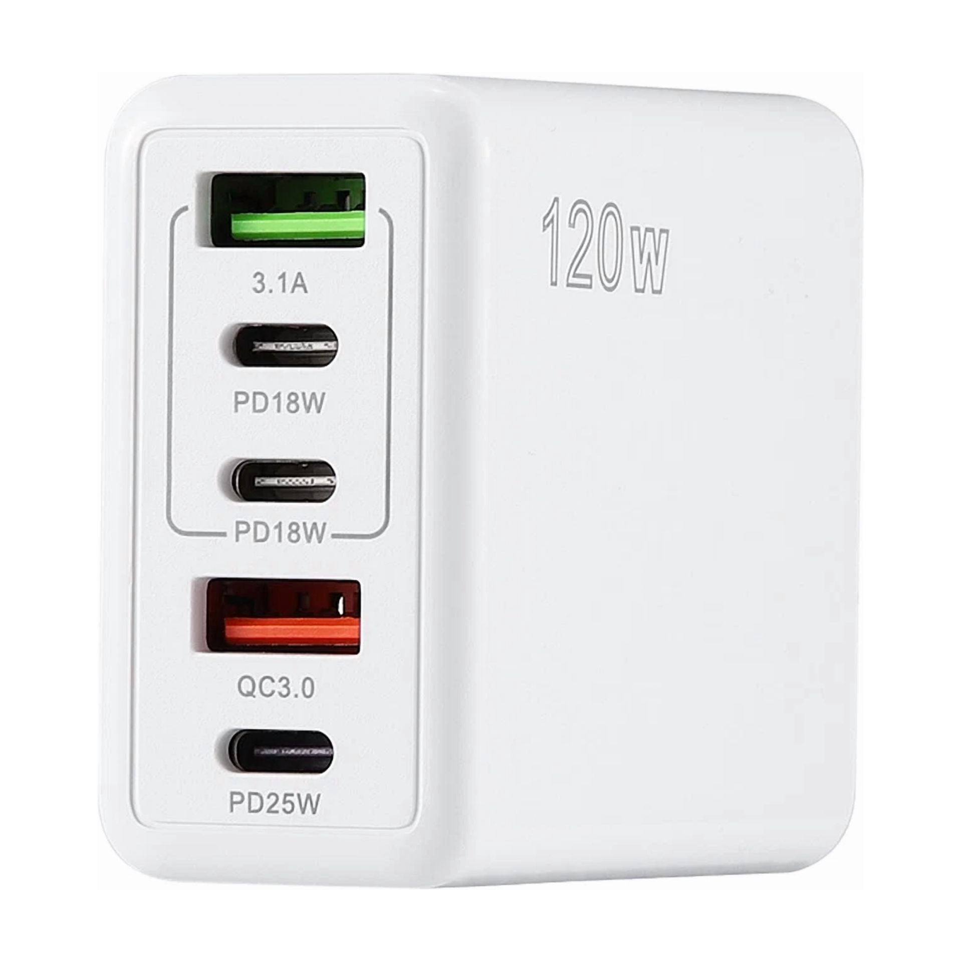KNACK- Fast Usb C Charging Station 120W 3Pd+2Usb Charger Block Multiport Hub Portable