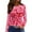 Hot Pink, variant on Casual Women's Floral Print Loose Long Sleeve Hem Slit Round Neck T-shirt Top Comfort Fit Lightweight Fabric Versatile Wear Fashion Styling Breathable Material Daily Use,Purple M