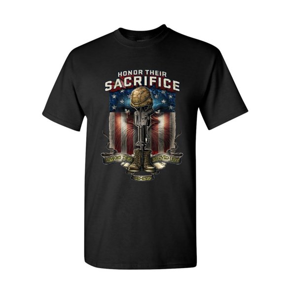 Tee Hunt Honor Their Sacrifice T-Shirt POW MIA Military Remembrance Army Shirt