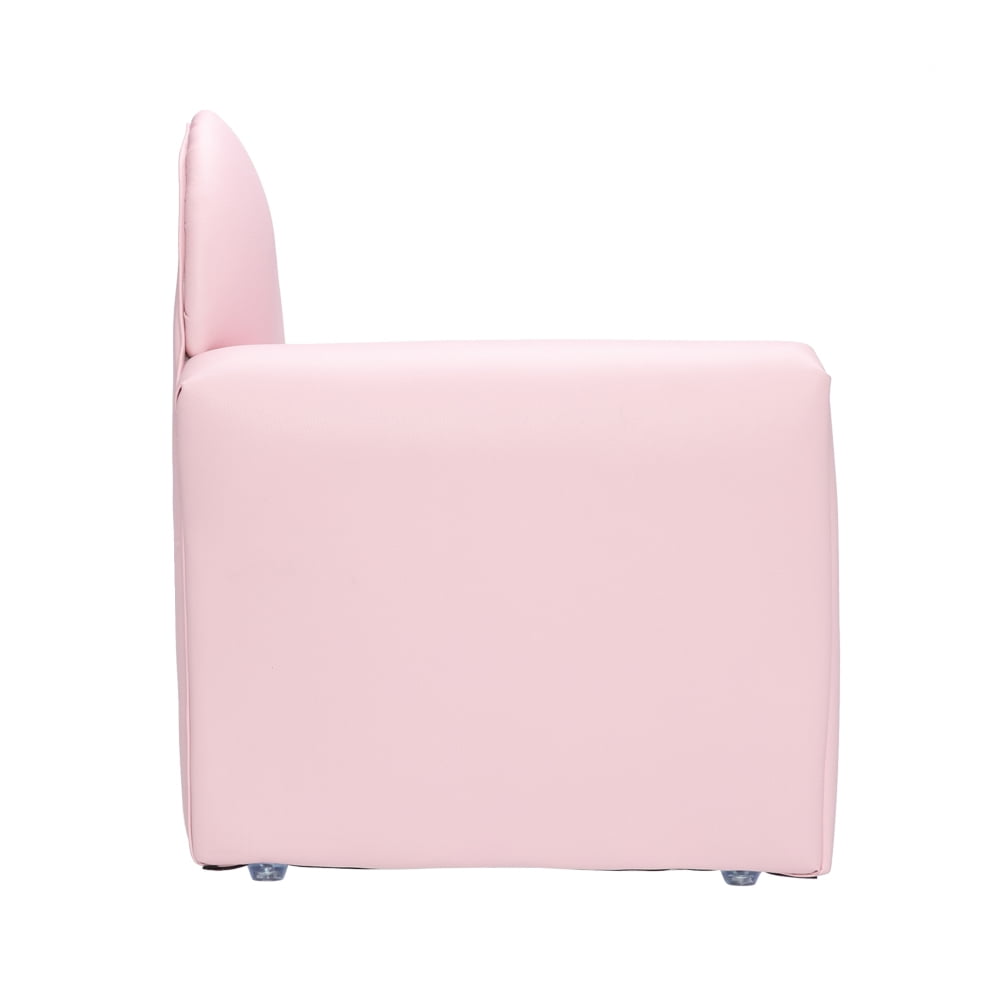 Kepooman Children Single Sofa Bent Back Modern Accent Fabric Chair Single Sofa Comfy Upholstered Arm Chair Living Room Furniture, Pink Kepooman Children Single Sofa Bent Back Modern Accent Fabric Chair Single Sofa Comfy Upholstered Arm Chair Living Room Furniture, Pink