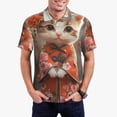 thumbnail image 1 of Fotbe Adorable Kitten In Kimono Pattern Men’s Golf Polo Shirt – Breathable Performance Golf Shirt with Button-Down Collar-Medium, 1 of 6