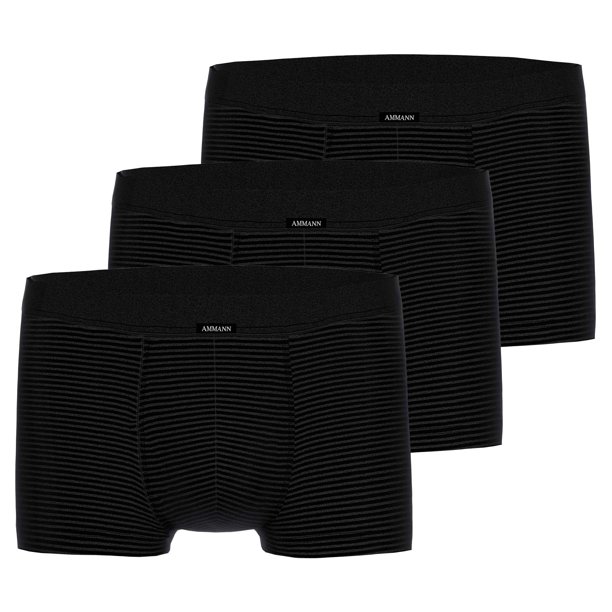 AMMANN bóxer hombre Pack de 3 - pantalón corto vaquero retro, cintura suave, perneras elásticas, canalé fino, mezcla de algodón Antracita M (Medium)