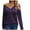 Purple, variant on tarylea Trendy Tops for Women Deep V Neck Cuff Button Shirts Long Sleeve Solid Color Tops Casual Vacation Loose Tops