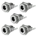 thumbnail image 1 of Unique Bargains Panel Mount DC Connector Power Audio Video Socket Female 5.5mm x 2.5mm Silver Tone 5Pcs, 1 of 3