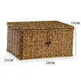 thumbnail image 1 of Caja de almacenamiento tejida de ratán de imitación de plástico con tapa Cesta de almacenamiento para el hogar Caja de almacenamiento de escritorio, 1 of 4
