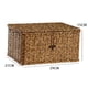 thumbnail image 1 of Caja de almacenamiento tejida de ratán de imitación de plástico con tapa Cesta de almacenamiento para el hogar Caja de almacenamiento de escritorio, 1 of 4