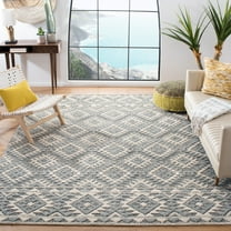 SAFAVIEH Natura Steve Geometric Area Rug, Cream/Aqua, 8' x 10'
