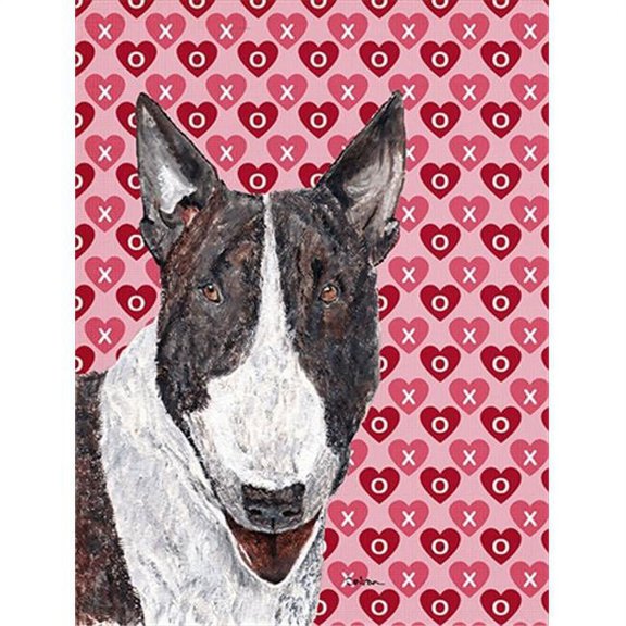 Bull Terrier Valentines Love Flag Garden Size