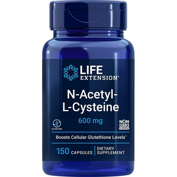 Life Extension N-Acetyl-L-Cysteine (NAC) 600mg, 150 Capsules - NAC Supplement