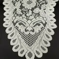 thumbnail image 6 of White Vintage Oval Cotton Handmade Table Runner Crocheted Floral Lace Tablecloth Doily for Dresser, 6 of 8