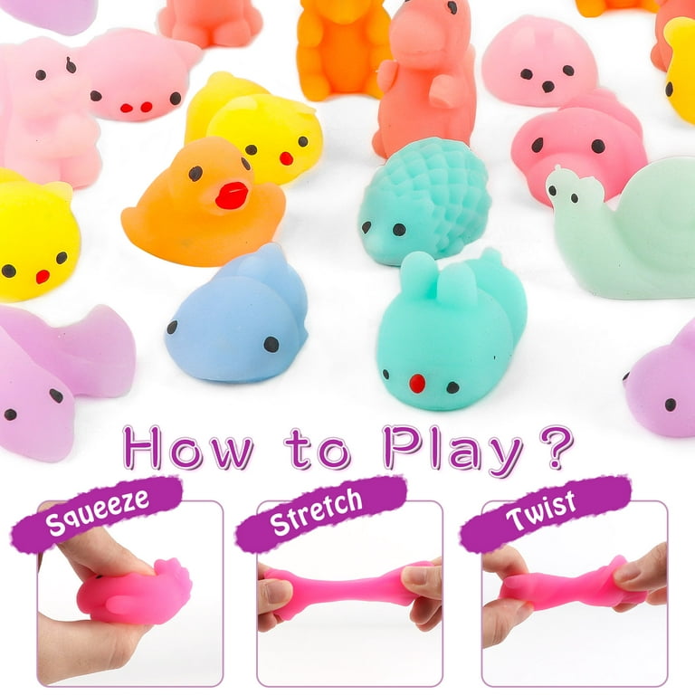 80pcs Mochi Squishy Toys, Mini Kawaii Squishy Fidget Toys Bundles Squishies  Party Favors for Kids Gift for Easter Basket Stuffers Egg Fillers Birthday