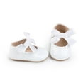 thumbnail image 6 of Xfvqtps Baby Girls Walking Shoes Lace Bowknot Princess Non Slip Comfortable Soft Sole PU Infant Prewalker Summer New Baby Everything Casual Breathable Cute Rubber Toddler Shoes White, 6 of 8