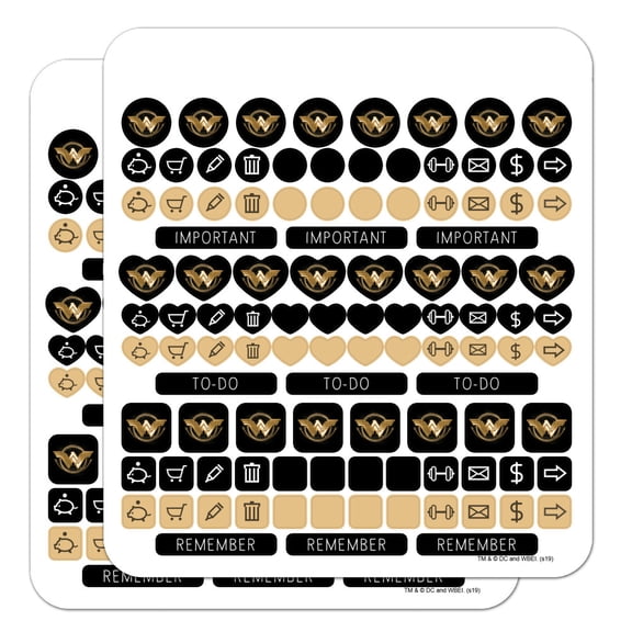 Wonder Woman Movie Golden Lasso Logo Planner Calendar Scrapbooking Crafting Sticker Set