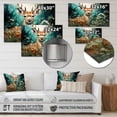 thumbnail image 4 of Designart "Deer Emerald beauty II" Animals Metal Wall Decor, 4 of 5