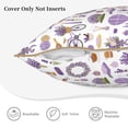 thumbnail image 5 of Haiem Lavender Flowers Print Velvet Soft Solid Decorative Square Throw Pillow Covers Set with Elegant Piping Christmas Cushion Case for Sofa Bedroom Car-16"x16", 5 of 8