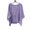 Purple, variant on Women's Boho Tops Ruffle Flowy Asymmetric Hem Drop Shoulder 3/4 Sleeve Casual Loose Summer V Neck Blouse, Pink S