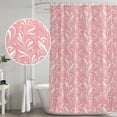 thumbnail image 3 of Extra Long Shower Curtain 72x84 Inch, Spring Flowers Shower Curtain Waterproof Bathroom Decor, Country Retro Floral Botanical Pink Fabric Bath Curtain Set Accessories with Hooks, 3 of 5