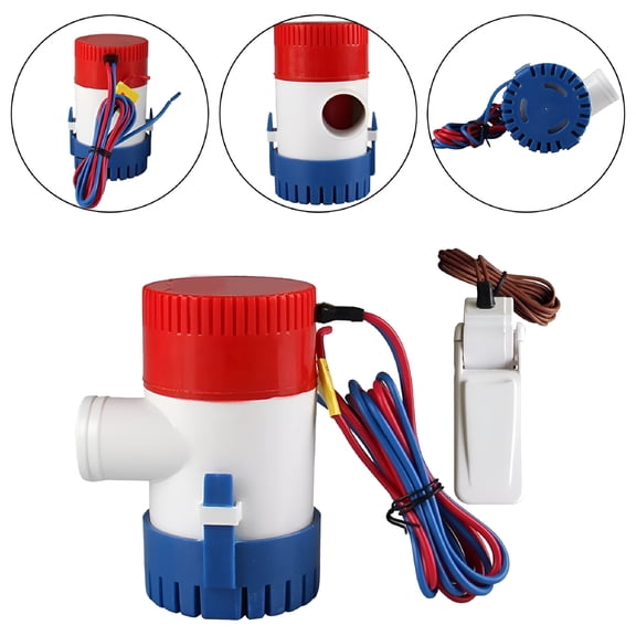 ZEPARO Marine Bilge Pump Submersible Water Pump 12V Electric Yacht Boat Kit 1100GPH