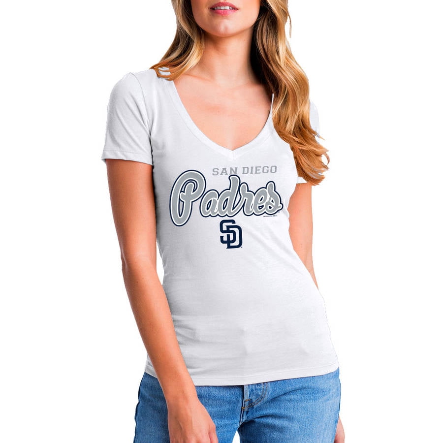 MLB San Diego Padres Women's Short Sleeve White Graphic Tee