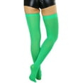 thumbnail image 2 of ToBeInStyle Women's Nylon Thigh High Schoolgirl Opaque Stockings- KELLY GREEN - OSR, 2 of 7