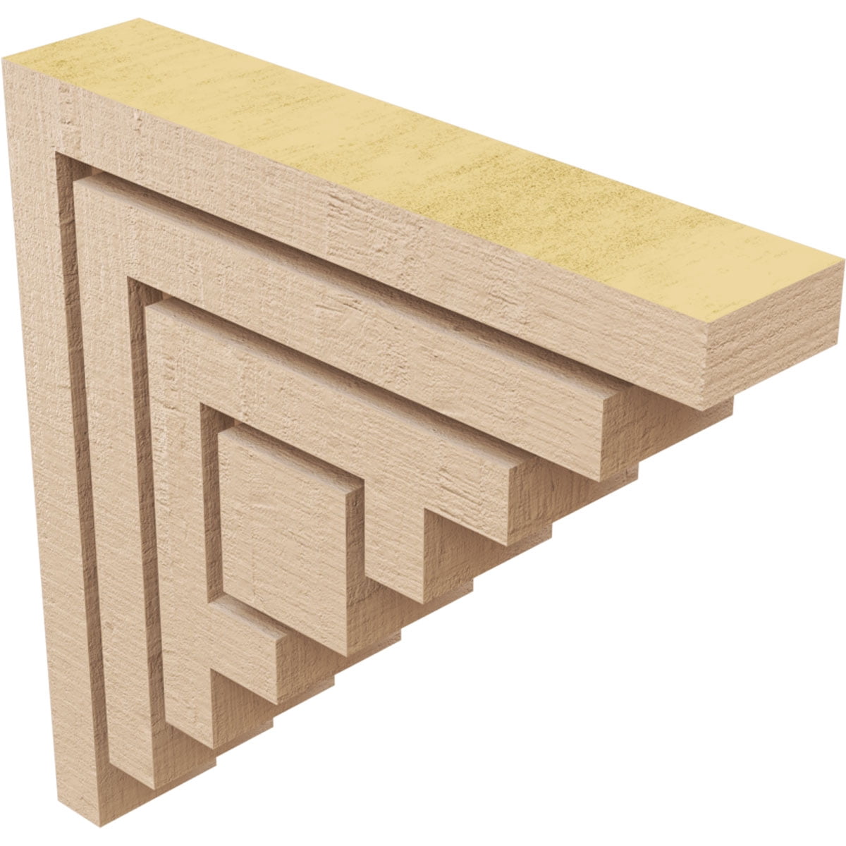2"W x 10"D x 10"H Thin Landon Rough Cedar Woodgrain TimberThane Corbel, Primed Tan