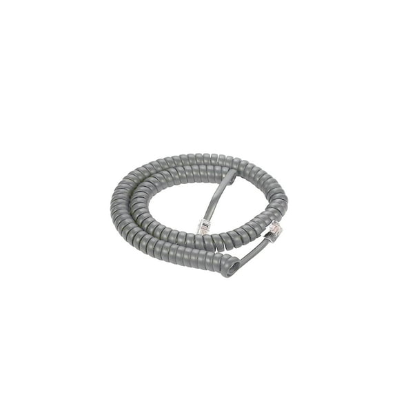 Long-Lasting 4 Inch Lead Handset Cord - Medium gray Telephone Cable for Extended Use and Reliable Performance - 25 FT