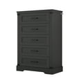 thumbnail image 4 of Farmhouse 5 Drawers Dresser with Thick Styling,Large Storage Dresser with 5 Deep Drawers,Tall Chest of Drawers for Bedroom,Dressing Room, Closet, Living Room, Study Room,Black, 4 of 13