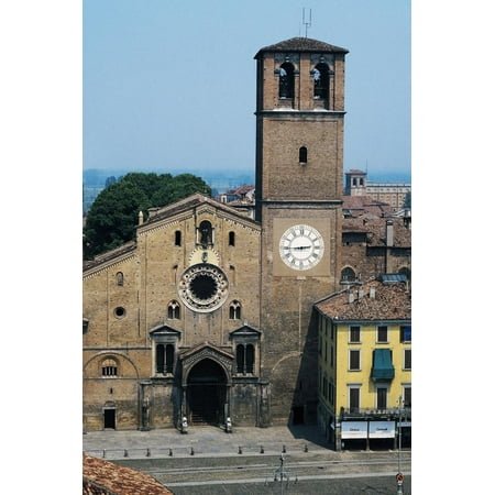 Lodi Shops Cathedral Basilica of Assumption, 12th-13th Century, Lodi, Lombardy, Italy Print Wall Art ()