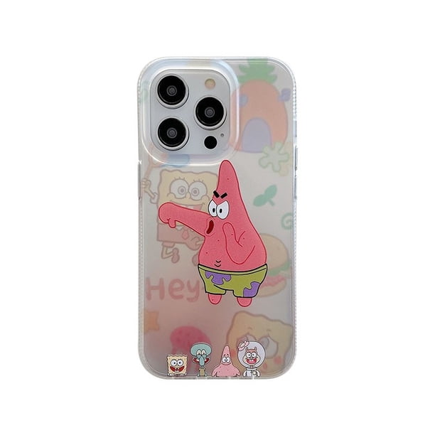 iPhone 11 12 13 14 Plus PRO MAX iPhone14 14Pro Dibujos Animados Bob Esponja Calzoncillos Hot stamping Funda Blanda