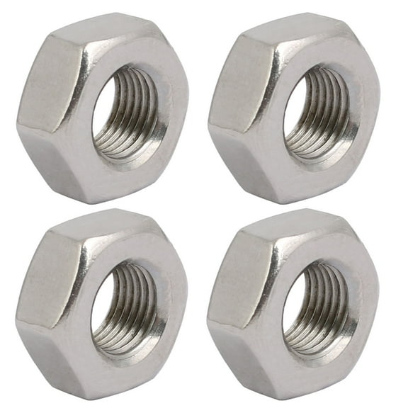 4pcs M10 x 1mm Pitch Metric Fine Thread 304 Stainless Steel Hex Nuts