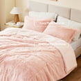 thumbnail image 6 of Intelligent Design Twin/Twin XL Shaggy Faux Comforter Set, Long Fur Wave Spring Comforter Bedding Set, 2-Piece Warm Bed Set with Pillow Sham, Blush, 6 of 8