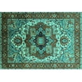 thumbnail image 1 of Ahgly Company Indoor Rectangle Oriental Turquoise Blue Industrial Area Rugs, 6' x 9', 1 of 4
