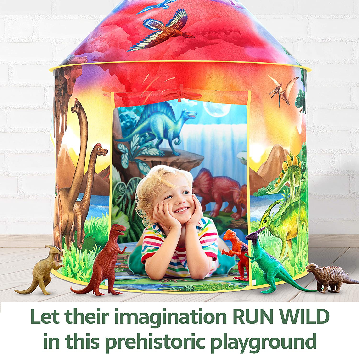 Details about   W&O Dinosaur Discovery Kids Tent with Roar Button an Extraordinary Dinosaur Pop 