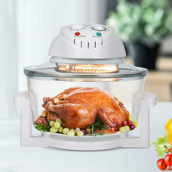 12L Glass Food Fryer, Convection Electric Fryer with Rapid Air Circulation, Cooker for Chicken Steak Fish Shrimp French Fry Vegetable