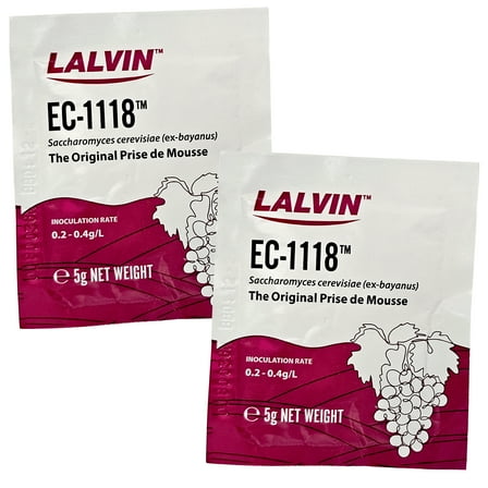 Lalvin EC-1118 Yeast by Lallemand Inc - PACK OF 2