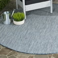 thumbnail image 4 of SAFAVIEH Courtyard Blazhe Chevron Indoor/Outdoor Area Rug, Navy/Grey, 9' x 9' Round, 4 of 6