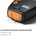 thumbnail image 2 of Medidor de humedad de madera digital, medidor de humedad de madera portátil de 2 pines, pantalla LCD digital HD con 2 pines de repuesto y batería de 9 V (ambos incluidos), rango 5%-40%,, 2 of 8